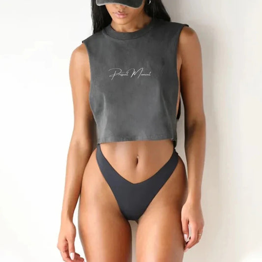 Present Moment Sleeveless Cropped T-shirt