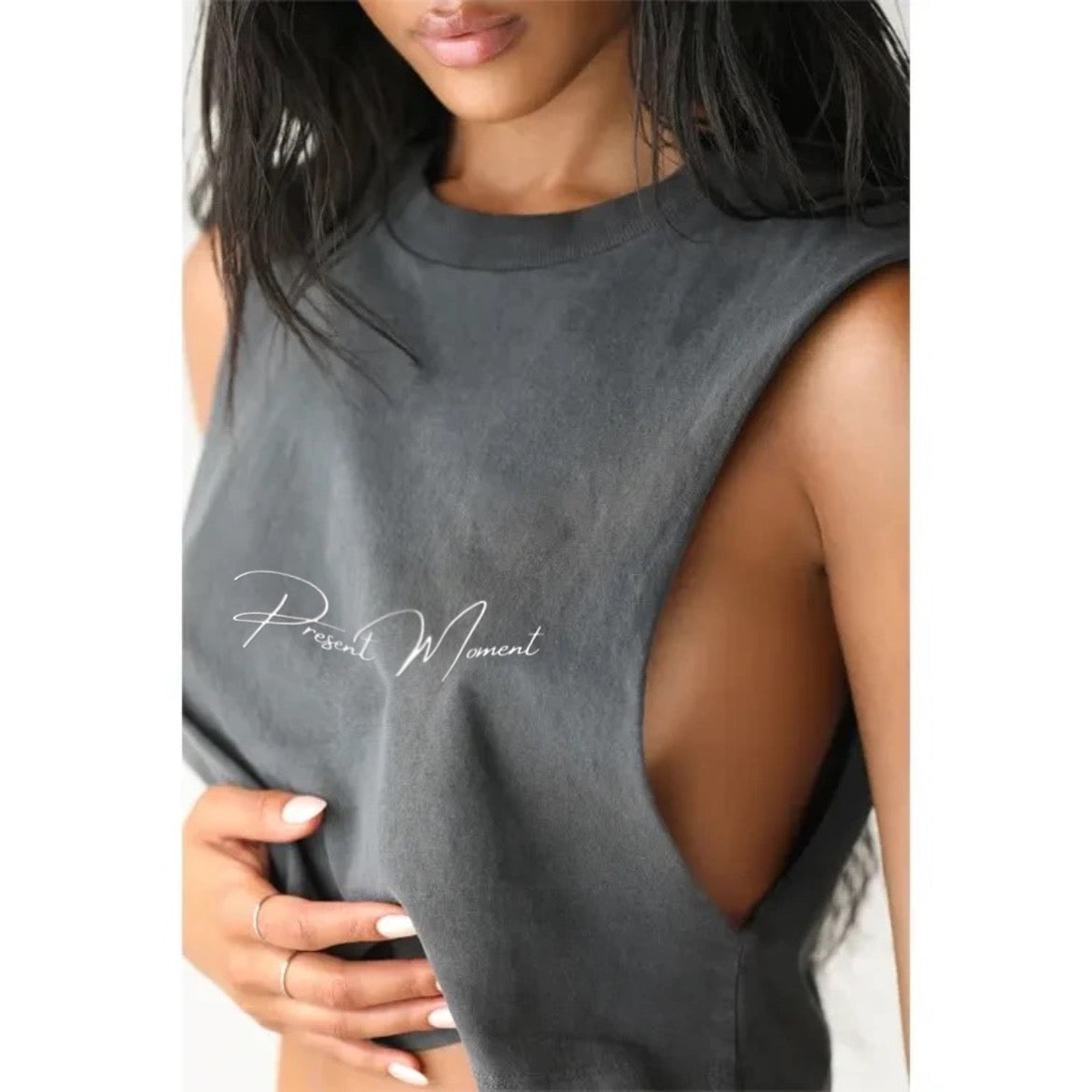 Present Moment Sleeveless Cropped T-shirt