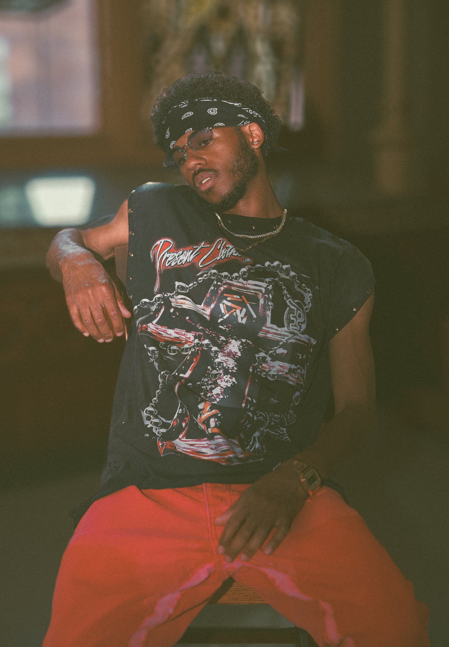 Saint Chain Studded Muscle Shirt