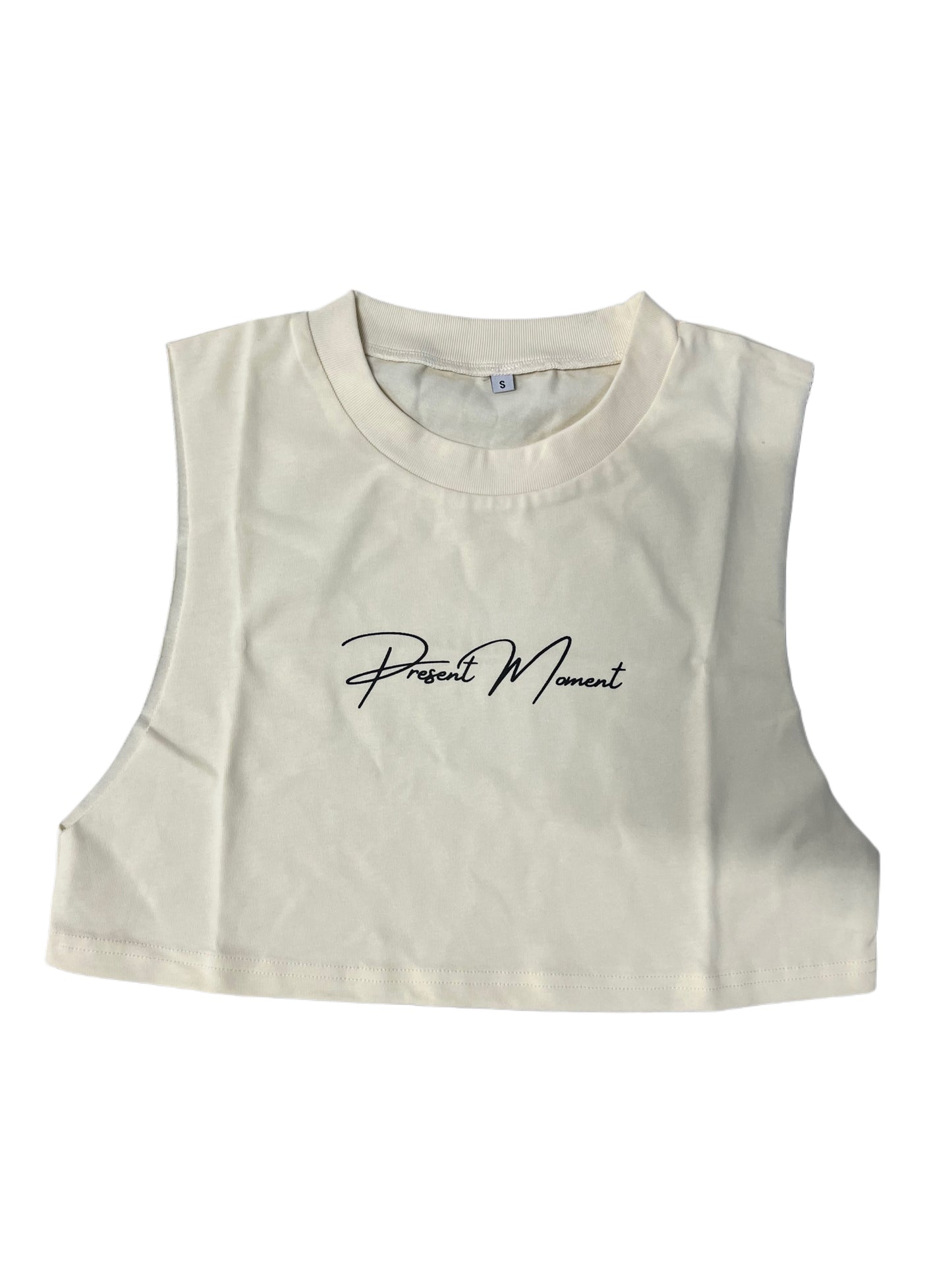 Present Moment Sleeveless Cropped T-shirt