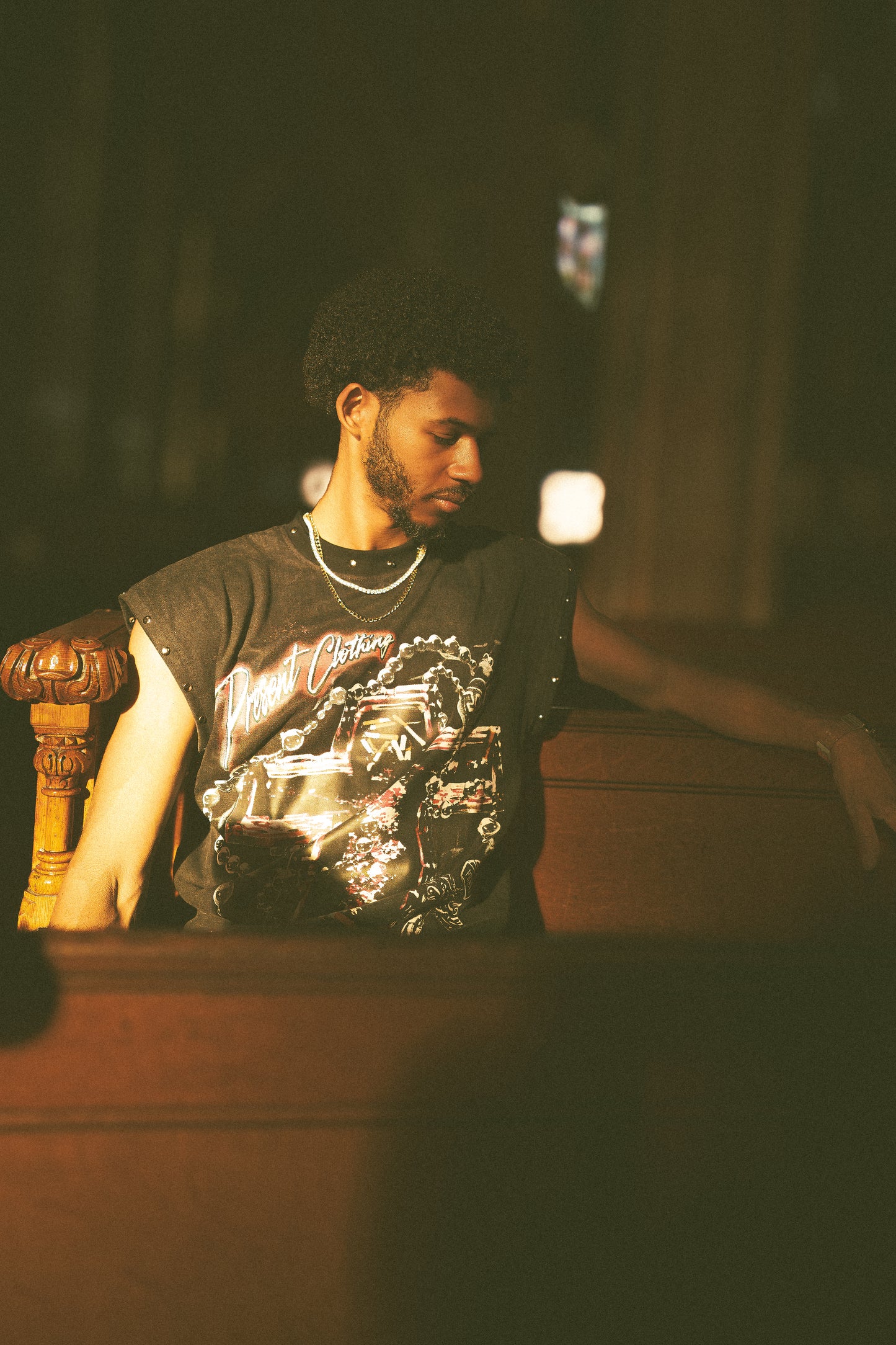 Saint Chain Studded Muscle Shirt