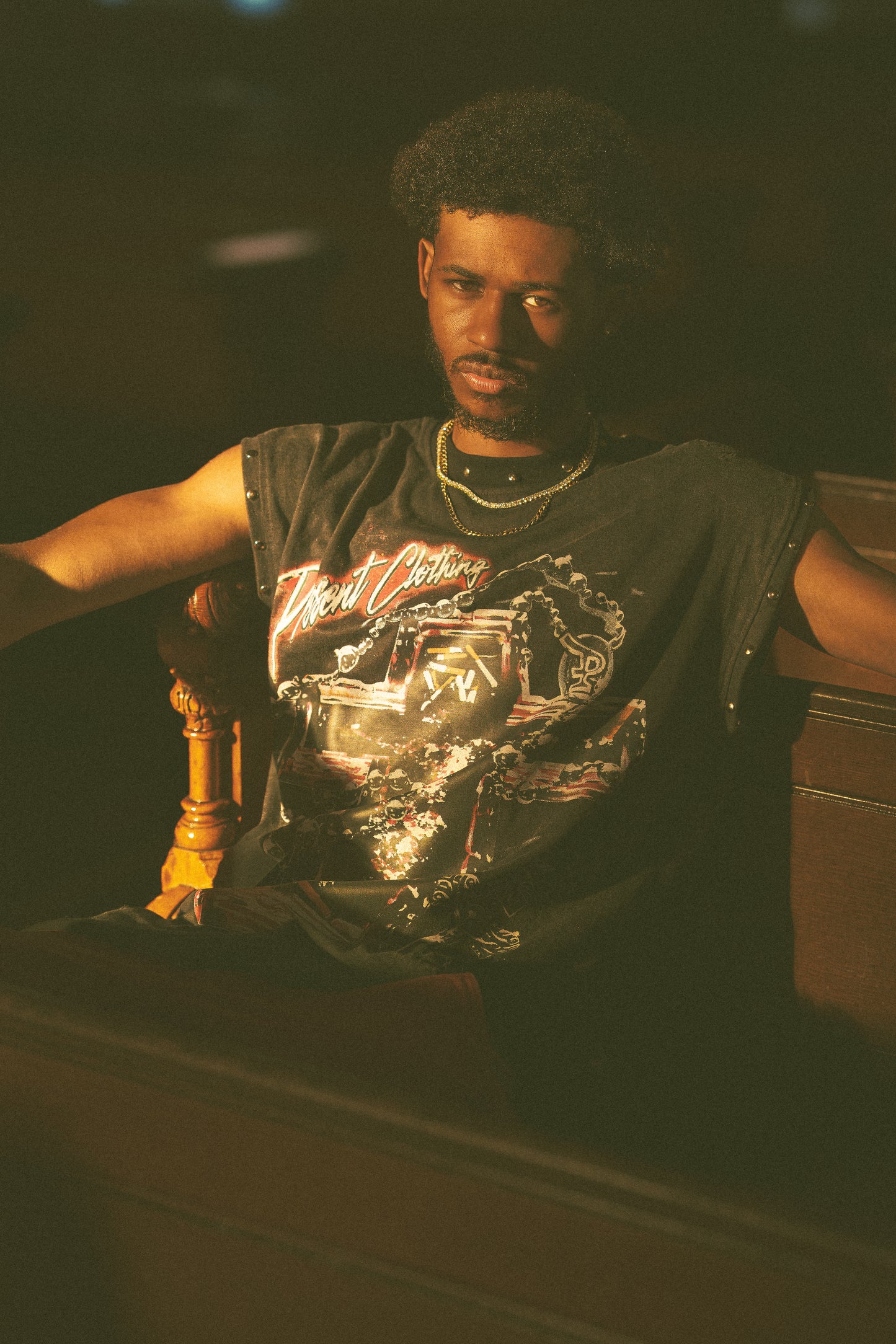 Saint Chain Studded Muscle Shirt