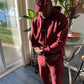 Burgundy "Presence" Hoodie set